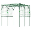Garden Arch Cucumber Trellis for Climbing Plants, 7.3 FT Tall Metal Plant Trellis Support with Climbing Net, Green