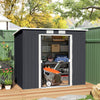 7' x 4' Galvanised Steel Garden Shed, with Foundation Kit -, Dark Grey
