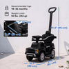 Qaba 3 In 1 Licensed Ford Kids Push Car with Push Handle, Horn, Sound, Secure Bar, Storage, for Toddlers 18-36 Months, Black