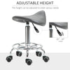 Saddle Stool, PU Leather Adjustable Rolling Salon Chair for Massage, Spa, Clinic, Beauty and Tattoo, Grey