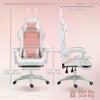 Cute Racing Gamer Chair, PU Leather Gaming Chair with Footrest, Headrest and Lumbar Support