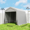 7.9' x 6.6' Garden Storage Tent, Patio Storage Shelter w/ Metal Frame and Double Zipper Doors, Light Grey