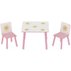 Qaba 3-Piece Kids Table and Chair Set with Star Pattern for Boys and Girls Aged 3-8, Bedroom, Nursery, Playroom, Pink