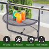 Adjustable Balcony Hanging Railing Table, Metal Mounting Mini Wall Desk Storage Rack, Outdoor Flower Stand Serving Table Half Round, Grey