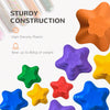 6PCs Larger Size Balance Stepping Stones for Kids with Non-slip Bottom, Stackable Obstacle Course Outdoor Indoor,  Play River Rocks with Starfish Style
