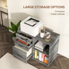 Mobile Printer Stand with Charging Station USB Ports Locking Filing Cabinet for A4 Letter Size Grey