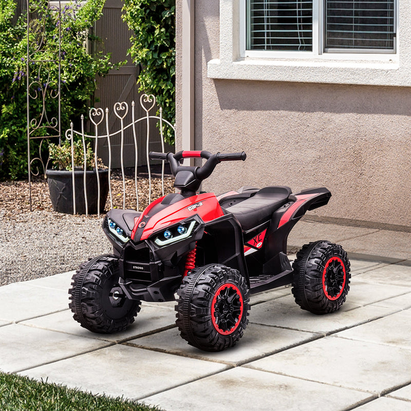 Kids 4 Wheeler Quad with Music, Headlights, High & Low Speed, Kids ATV for 3-5 Years Old Boys & Girl, White