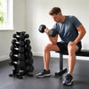 Soozier Hex Dumbbell Weight Set with Vertical Rack, 210lbs Rubber-Coated Dumbbells with Non-Slip Handles