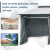13'L x 10'W x 8.7'H Patio Gazebo Outdoor 2-Tiers Garden Canopy Yard Sunshade Shelter with Curtains, Grey