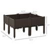 4-piece Raised Garden Bed PP Raised Flower Bed Plant Stand Stackable Vegetable Herb Grow Box