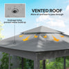 11' x 11' Pop Up Canopy 2-Tier Soft Top Shelter Event Tent w/ Netting Carry Bag for Patio Backyard Garden, Dark Grey