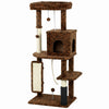 52 Inch Cat Tree with Scratching Posts, Cat Bed, Condo, Jumping Platforms, Toy Balls, Anti-tip Kit