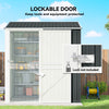 7' x 6' Tall Outdoor Storage Shed, Waterproof Metal Garden Shed with Gloves, Lockable Door, Silver, Dark Grey