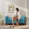 50 Inches Storage Ottoman, Upholstered Bedroom Bench with Rolled Arms and Button Tufted Storage