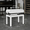 Adjustable Piano Bench with Storage and Soft PU Leather Padded, with Enough Music Storage Design, White