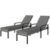 Chaise Lounge Chairs Outdoor, Set of 2 Wicker Patio Lounge Chairs with 5-Level Adjustable Backrest, Cushion