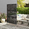 Metal Outdoor Privacy Screen, Freestanding Outdoor Divider with Stand, Decorative Privacy Panel, 78