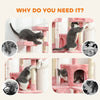 68-inch Multi-Level Cat Scratching Tree Kitty Activity Center Post Tower Condo Pet Furniture w/ Toy Pink