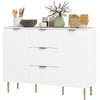 Modern Kitchen Storage Cabinet, Sideboard Buffet Cabinet w/ 3 Drawers and Adjustable Shelves for Kitchen Hallway