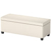 44 Inches Ottoman with Storage, Lid, Legs, Corduroy End of Bed Bench for Living Room, Bedroom, Entryway, Beige