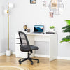Modern Computer Desk, Home Office Desk for Study, Writing Workstation with Storage Drawer and Cabinet for Living Room, White