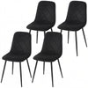 Dining Chairs Set of 4, Upholstered Dining Room Chairs with Steel Legs, Modern Kitchen Chair for Dining Room, Black