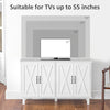 Kitchen Sideboard Cabinet with 4 Barn Doors and 2 Adjustable Shelves, Buffet Table for Living Room, Hallway