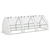 9' x 3' x 3' Outdoor Mini Greenhouse, Portable Tunnel Greenhouse with Large Zipper Doors and PE Cover for Garden, White