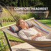 Hammock with Stand, Heavy Duty Camping Hammock with Detachable Pillow and Spreader Bar, 264 lbs Capacity, Multicolor