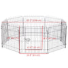 24inch 8-Panel Dog Playpen Octagon Pet Exercise Playpen Crate Foldable Dog Cage Pen Puppy Kennel, Black