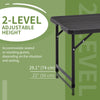 Foldable Patio Dining Table for 4, Height Adjustable Outdoor Table for Garden Lawn Backyard, Dark Grey