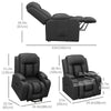 Electric Power Lift Chair, PU Leather Recliner Sofa with Footrest, Remote Control and Cup Holders, Grey