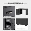L-Shaped Corner Straight Writing Desk with Storage Shelf, Drawer, Home Office PC Table Computer Workstation, Black