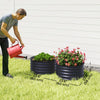 Set of 2 Raised Garden Bed, Metal Planter Box with Safety Edging, Easy-to-assemble Stock Tank, Dark Grey