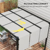 10' x 10' Metal Pergola, Outdoor Pergola with Retractable Canopy, for Garden, Patio, Backyard, Deck, Light Grey