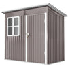 7' x 4' Galvanised Steel Outdoor Storage Shed, Garden Shed with Window, Lockable Wide Door and Air Vents