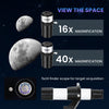 Telescope for Adults, 70 mm Aperture 400 mm Refractor Telescope with 40X/16X, Adjustable Tripod, Bag, White