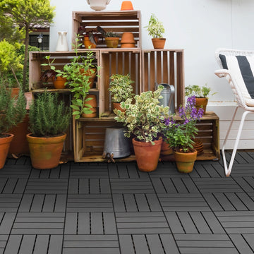 9 Pcs PP Interlocking Composite Deck Tile, 12