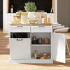 Hidden Garbage Bin Cabinet, Tilt Out Trash Cabinet w/ 2 Drawers, Freestanding Kitchen Island for Laundry