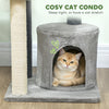 Cat Tree Cat Tower Multi-Level with Sisal Scratching Post for Kittens and Adults Grey Large 41
