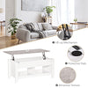 Lift Top Coffee Table with Hidden Storage Compartment and Open Shelves, Lift Tabletop Pop-Up Center Table for Living Room