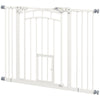 Auto-Close Pet Gate, Stair Gate with Cat Door, Double Locking for Doorways Hallways Stairs, Fits 29