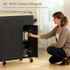 Kitchen Island Cart with Power Outlet & Drop Leaf, 55