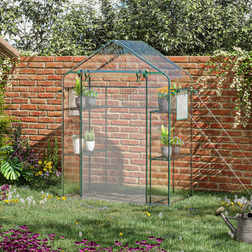 Walk-in Greenhouse with 4 Shelves, 56