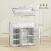 Bathroom Floor Cabinet, Freestanding Bathroom Cabinet with Drawer, Door, Open Shelves, White