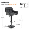 Swivel Barstools Set of 2 Adjustable Bar Stools with Footrest Armrests and PU Leather Back for Dining Room