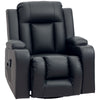 Swivel Massage Recliner Chair Rocker, Overstuffed Manual Reclining Sofa, PU Leather Rocking Chair with Side Pockets, Cup Holders, for Living Room, Nursery