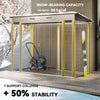 8 x 4FT Galvanized Garden Storage Shed, Metal Outdoor Shed with Double Doors and 2 Vents, Light Grey