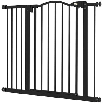 Extra Tall Dog Gate with Door, Pressure Fit, Auto Close, Double Locking for Doorways Hallways Stairs, 29