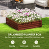 4' x 4' x 1' Raised Garden Bed Galvanized Steel Planter Box for Vegetables, Flowers, Herbs, Dark Brown Wood Effect